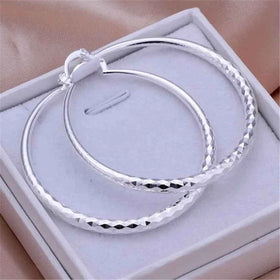 Classic 5CM Circle Hoop Earrings (925 Sterling Silver)